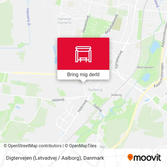 Digtervejen (Letvadvej / Aalborg) kort