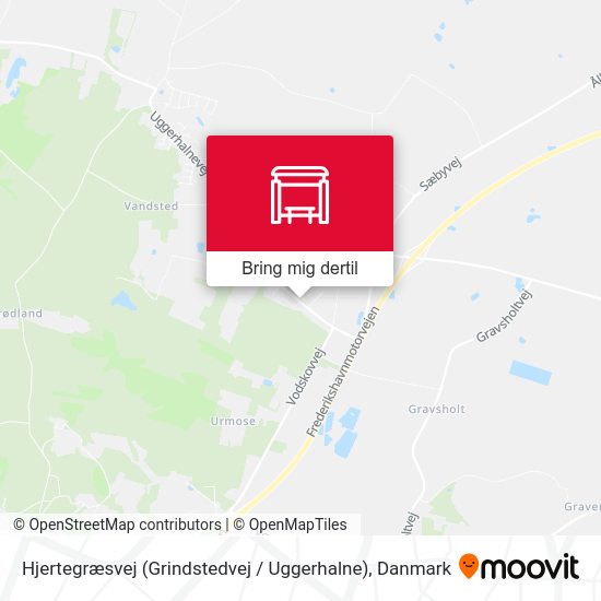 Hjertegræsvej (Grindstedvej / Uggerhalne) kort