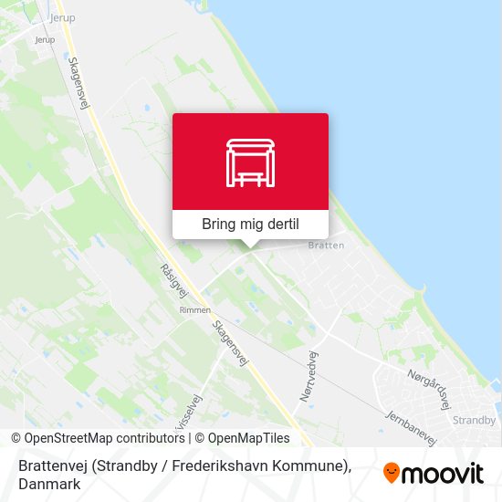 Brattenvej (Strandby / Frederikshavn Kommune) kort