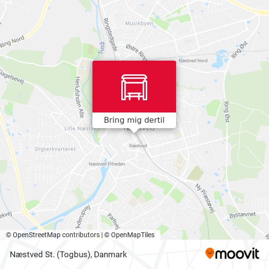 Næstved St. (Togbus) kort