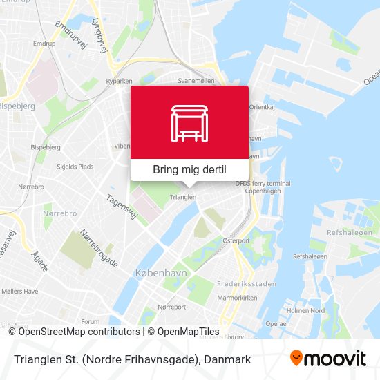 Trianglen St. (Nordre Frihavnsgade) kort