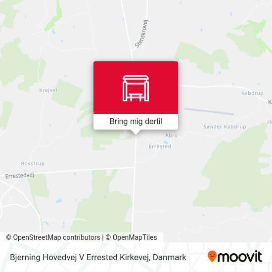 Bjerning Hovedvej V Errested Kirkevej kort