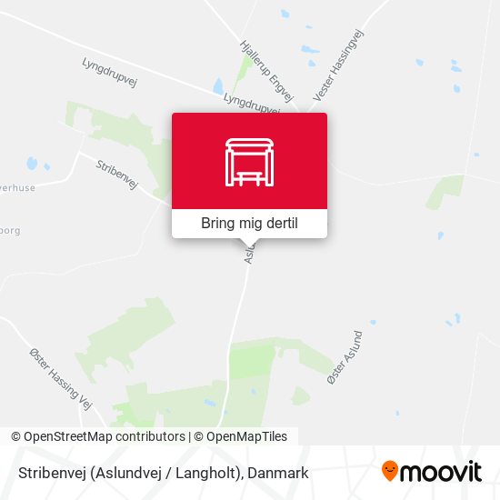 Stribenvej (Aslundvej / Langholt) kort
