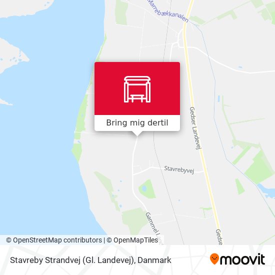 Stavreby Strandvej (Gl. Landevej) kort