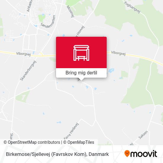 Birkemose / Sjellevej (Favrskov Kom) kort