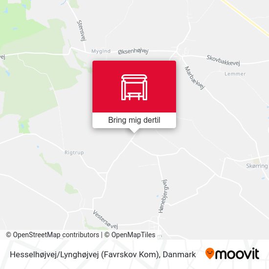 Hesselhøjvej / Lynghøjvej (Favrskov Kom) kort