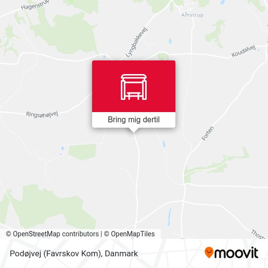 Podøjvej (Favrskov Kom) kort