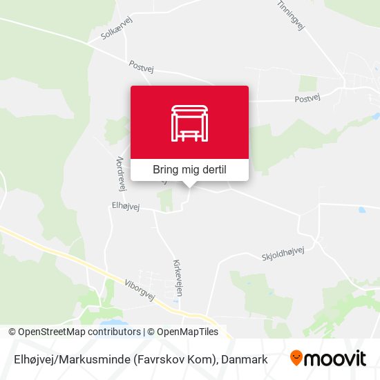 Elhøjvej / Markusminde (Favrskov Kom) kort