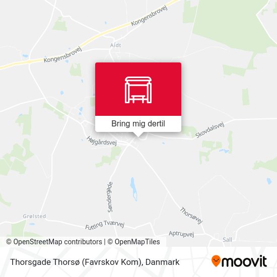 Thorsgade Thorsø (Favrskov Kom) kort