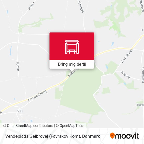 Vendeplads Gelbrovej (Favrskov Kom) kort