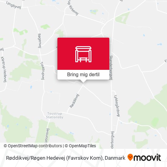 Røddikvej / Røgen Hedevej (Favrskov Kom) kort