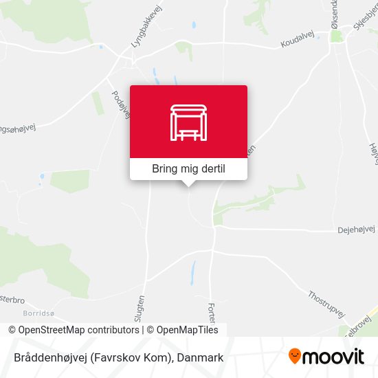 Bråddenhøjvej (Favrskov Kom) kort