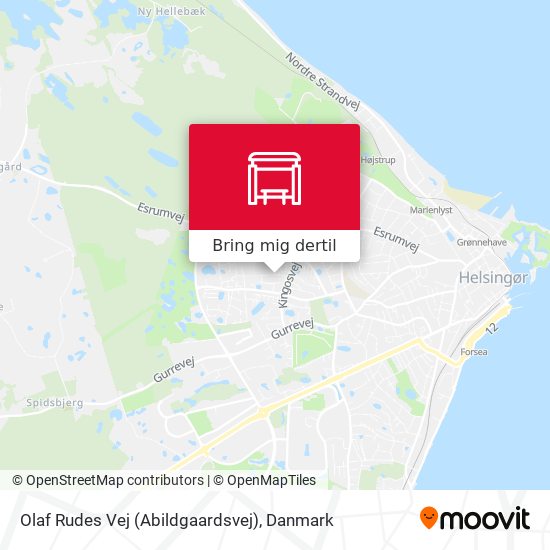 Olaf Rudes Vej (Abildgaardsvej) kort