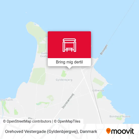 Orehoved Vestergade (Gyldenbjergvej) kort