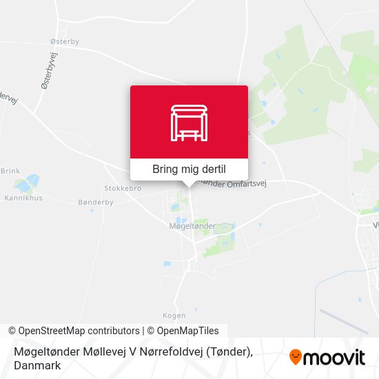Møgeltønder Møllevej V Nørrefoldvej (Tønder) kort