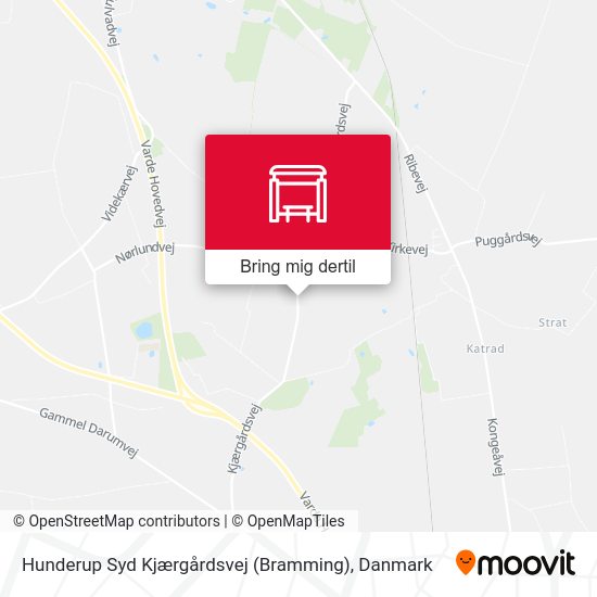 Hunderup Syd Kjærgårdsvej (Bramming) kort