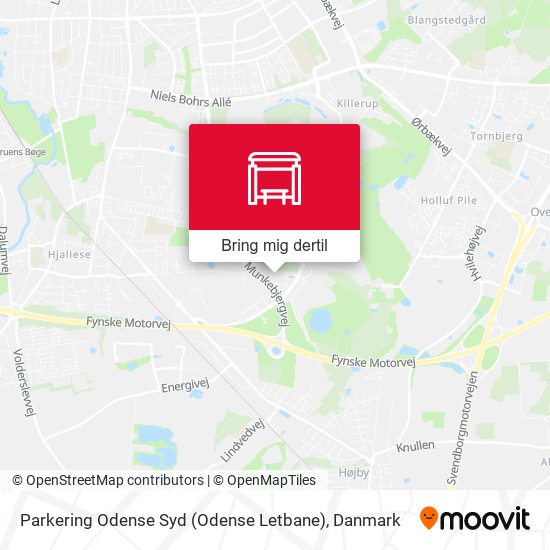 Parkering Odense Syd (Odense Letbane) kort