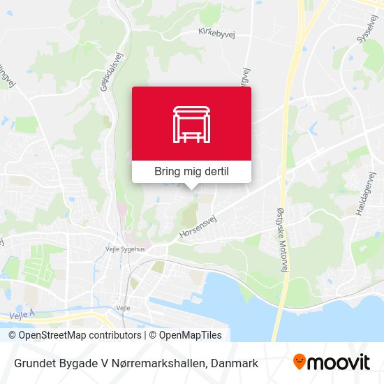 Grundet Bygade V Nørremarkshallen kort