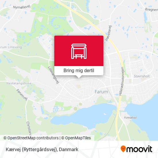Kærvej (Ryttergårdsvej) kort