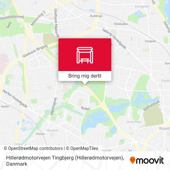 Hillerødmotorvejen Tingbjerg kort