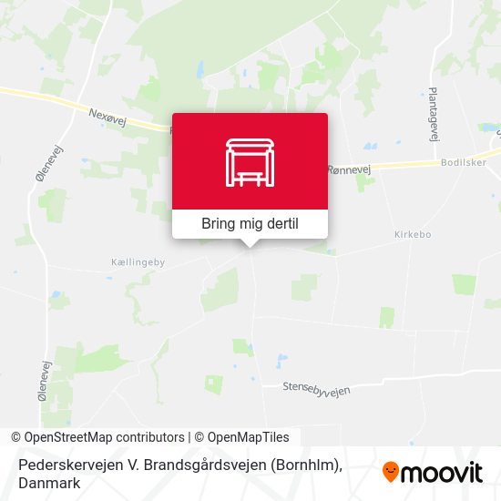 Pederskervejen V. Brandsgårdsvejen (Bornhlm) kort