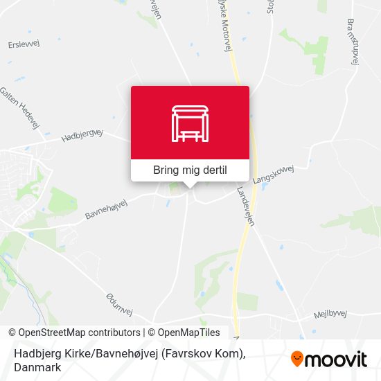 Hadbjerg Kirke / Bavnehøjvej (Favrskov Kom) kort