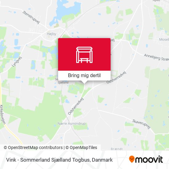Vink - Sommerland Sjælland Togbus kort