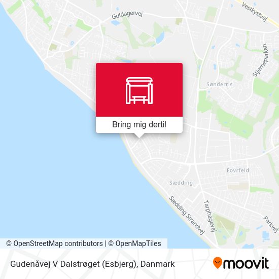Gudenåvej V Dalstrøget (Esbjerg) kort