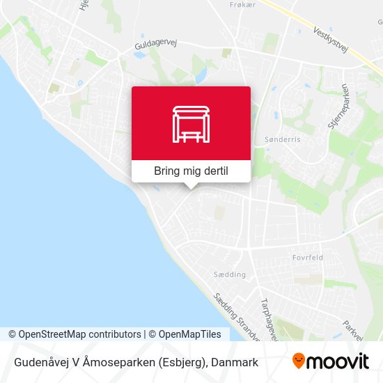 Gudenåvej V Åmoseparken (Esbjerg) kort