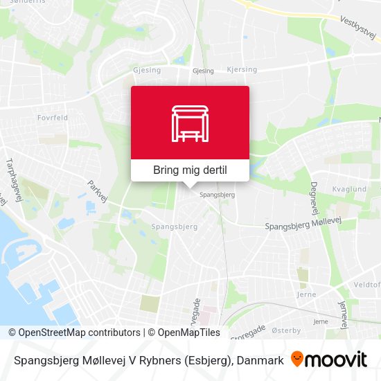 Spangsbjerg Møllevej V Rybners (Esbjerg) kort