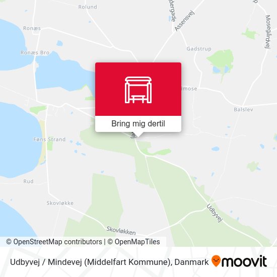 Udbyvej / Mindevej (Middelfart Kommune) kort