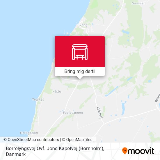 Borrelyngsvej Ovf. Jons Kapelvej (Bornholm) kort