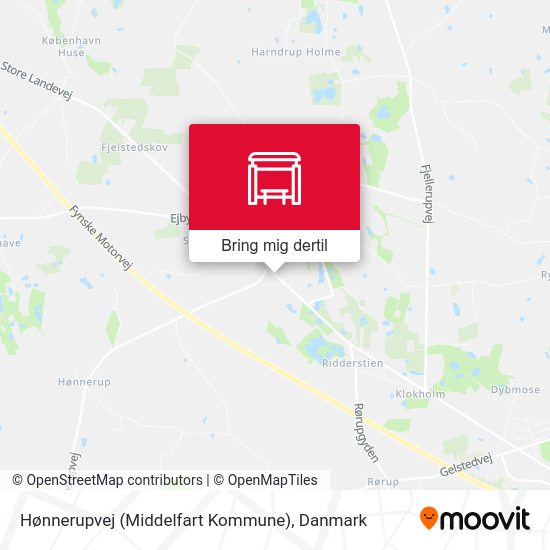 Hønnerupvej (Middelfart Kommune) kort