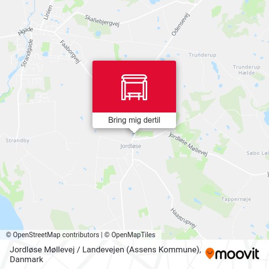 Jordløse Møllevej / Landevejen (Assens Kommune) kort