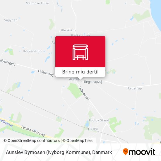 Aunslev Bymosen (Nyborg Kommune) kort