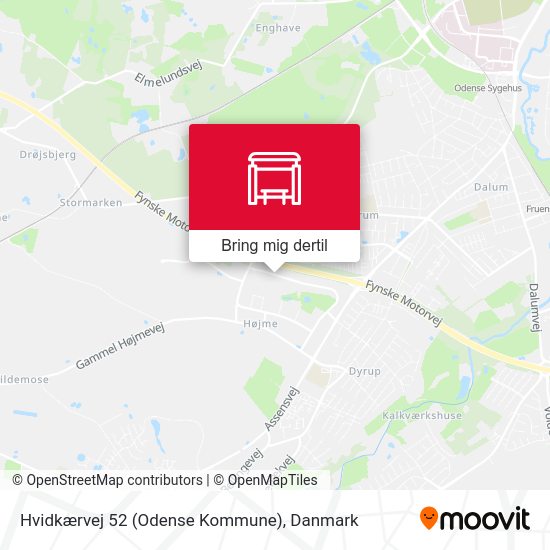 Hvidkærvej 52 (Odense Kommune) kort