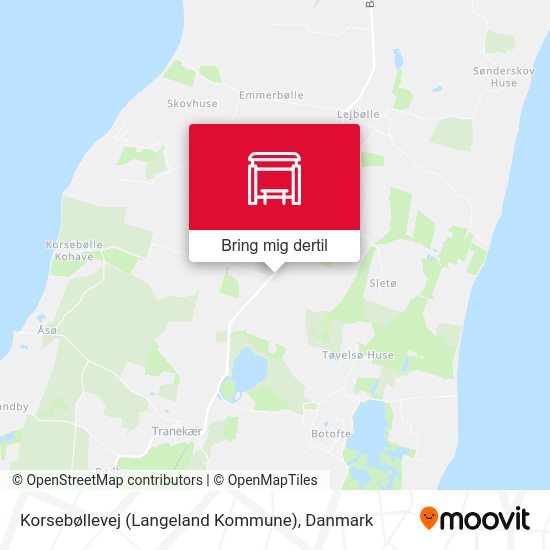 Korsebøllevej (Langeland Kommune) kort