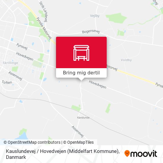 Kauslundevej / Hovedvejen (Middelfart Kommune) kort