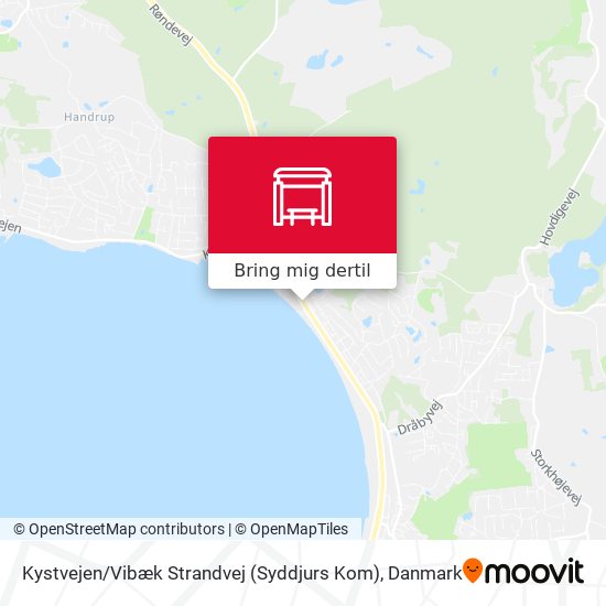 Kystvejen / Vibæk Strandvej (Syddjurs Kom) kort