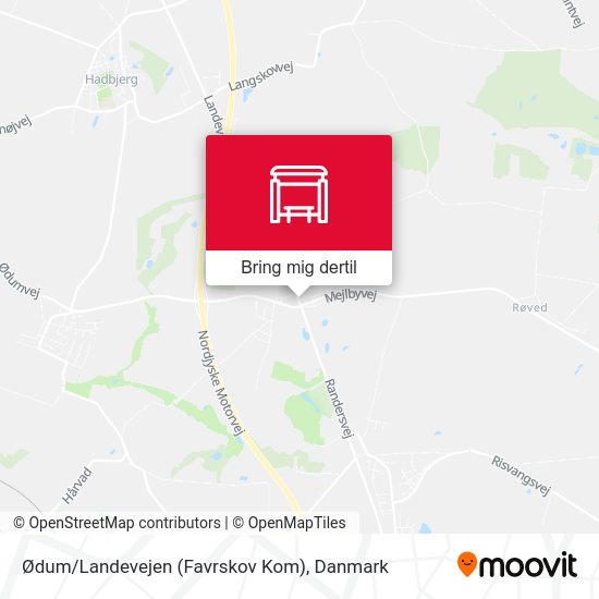 Ødum/Landevejen (Favrskov Kom) kort
