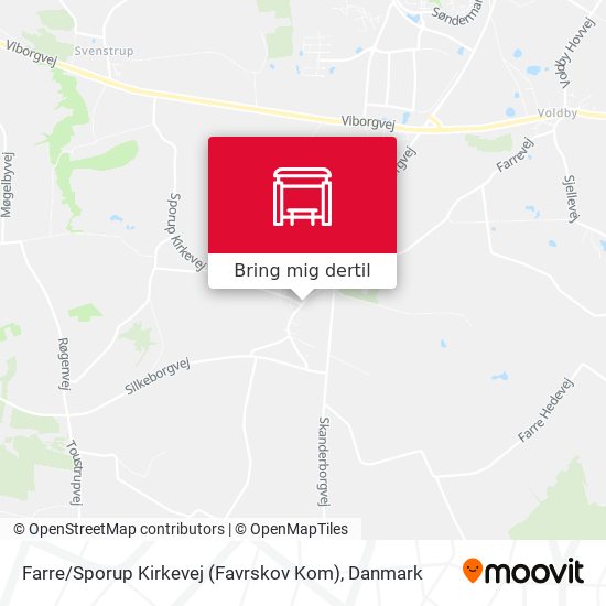 Farre / Sporup Kirkevej (Favrskov Kom) kort