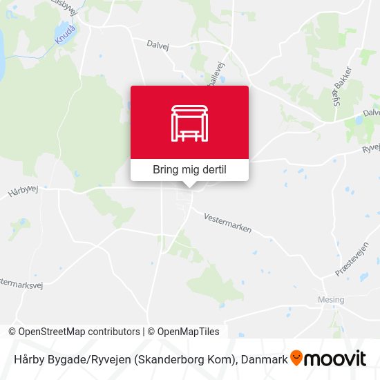 Hårby Bygade / Ryvejen (Skanderborg Kom) kort