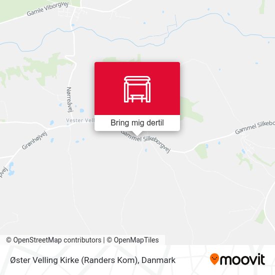 Øster Velling Kirke (Randers Kom) kort