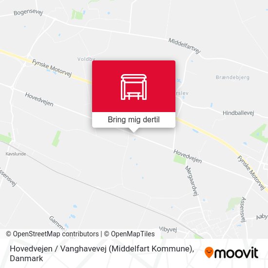 Hovedvejen / Vanghavevej (Middelfart Kommune) kort