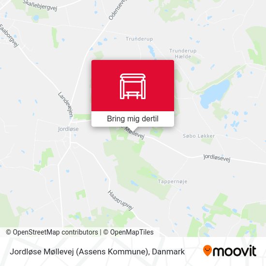 Jordløse Møllevej (Assens Kommune) kort