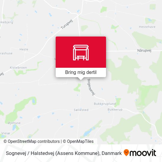 Sognevej / Halstedvej (Assens Kommune) kort