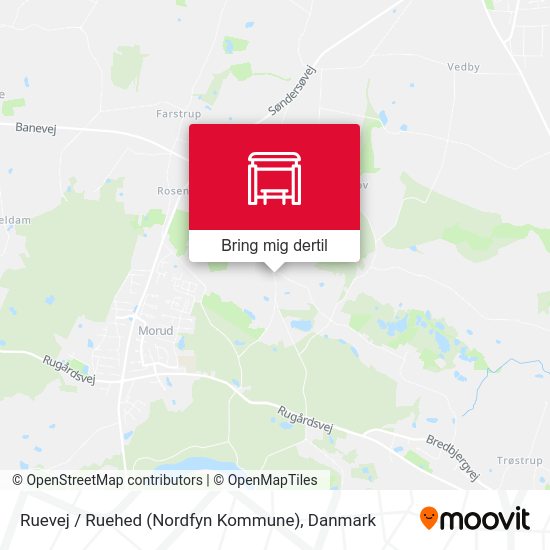 Ruevej / Ruehed (Nordfyn Kommune) kort