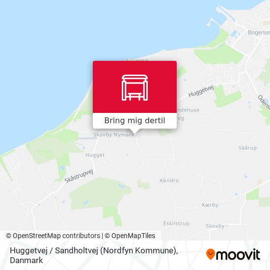 Huggetvej / Sandholtvej (Nordfyn Kommune) kort