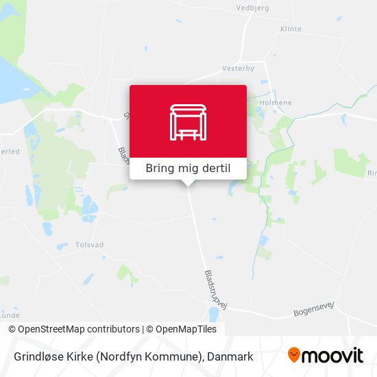 Grindløse Kirke (Nordfyn Kommune) kort