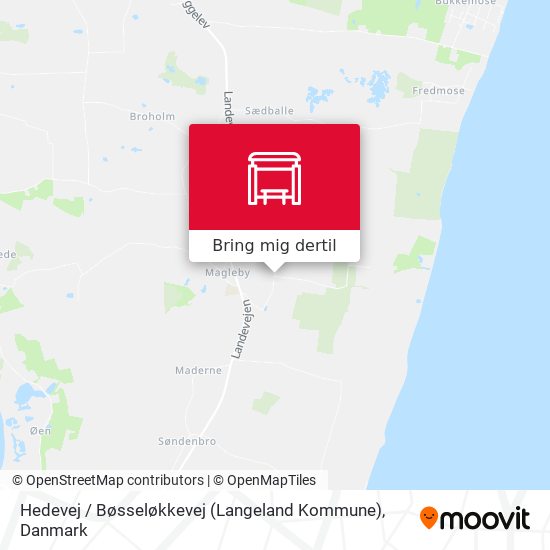 Hedevej / Bøsseløkkevej (Langeland Kommune) kort